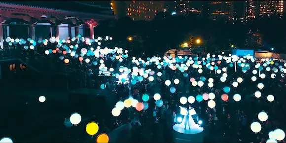 Light and Sound Installation “Coded Field”