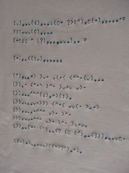 Pa++ern esoteric language for embroidery